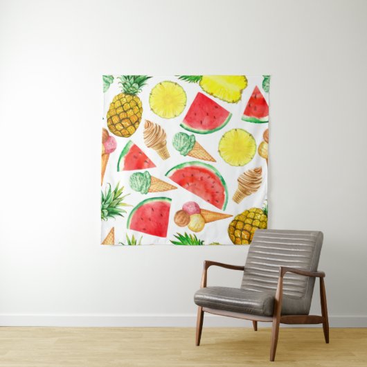 Sommernahrung: Wassermelone Eiscreme Wandteppich (Beispiel)