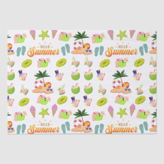 Sommernahtlos mit Coconut-Muster Seidenpapier (Vorderseite)