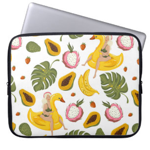 Sommernahtloser Musterhintergrund mit exotischer F Laptopschutzhülle