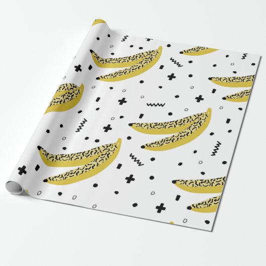 Sommernahtloses Muster mit Bananen in der Pop Art Geschenkpapier (Ungerollt)