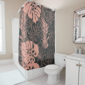 Sommernahtloses tropisches Muster mit Monstera pal Duschvorhang (Beispiel)