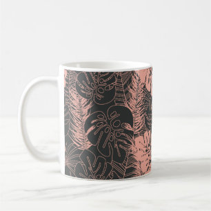 Sommernahtloses tropisches Muster mit Monstera pal Kaffeetasse