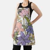 Sommernana-Küche Blumen auf weißem Hintergrund Schürze (InSitu)