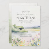 Sommernatur und Wildblumen Brautparty Einladung (Vorne/Hinten)