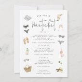 Sommerneutrale Bachelorette Wochenendreise & Einladung (Rückseite)