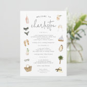 Sommerneutrale Bachelorette Wochenendreise Einladung (Stehend Vorderseite)