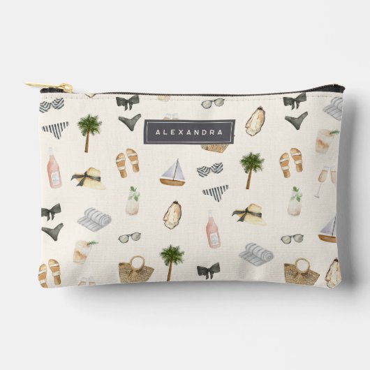 Sommerneutrale Personalisierte Strandurlaub Zubehörtasche (Vorderseite)
