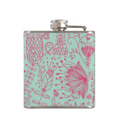 Sommerniedliches Blumenmuster Flachmann (Rückseite)