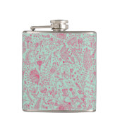 Sommerniedliches Blumenmuster Flachmann (Vorderseite)