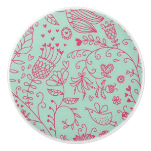 Sommerniedliches Blumenmuster Keramikknauf