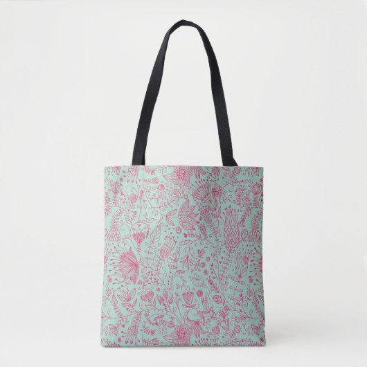 Sommerniedliches Blumenmuster Tasche (Vorderseite)
