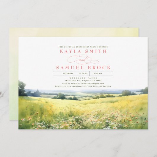 SOMMEROasen- und Wildblumen-Engagement Einladung (Vorne/Hinten)