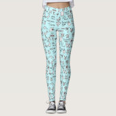 Sommerobjekte Doodle Muster leuchten Leggings (Vorderseite)