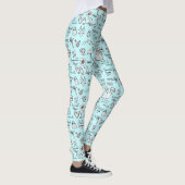 Sommerobjekte Doodle Muster leuchten Leggings (Rechts)