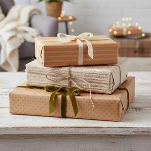 Sommerorangen auf Imitaten Rustikale braune Kraft Geschenkpapier Set