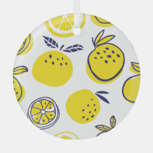 Sommerorangen: Stilvolles Fruchtmuster. Ornament Aus Glas