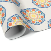 Sommerorangen und Zitronen Polka-Punkte der Ägäis Geschenkpapier (Rolleneckpunkt)