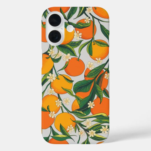 Sommerorangen Zitrusfrüchte Blumenmuster Case-Mate iPhone Hülle (Rückseite)