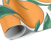 Sommerorangen Zitrusfrüchte Blumenmuster Geschenkpapier (Rolleneckpunkt)