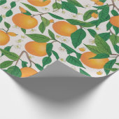 Sommerorangen Zitrusfrüchte Blumenmuster Geschenkpapier (Ecke)