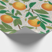Sommerorangen Zitrusfrüchte Blumenmuster Geschenkpapier (Ecke)