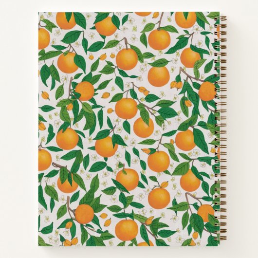 Sommerorangen Zitrusfrüchte Blumenmuster Rezept Notizblock (Rückseite)