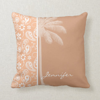 Sommerpalme; Apricot-Farbpalette; Blumenpalme Kissen