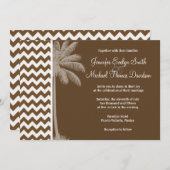 Sommerpalme; braun Zickzack; zig zag Einladung (Vorne/Hinten)