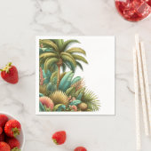 Sommerpalme tropische Bäume und Blätter Serviette (Beispiel)