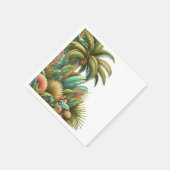 Sommerpalme tropische Bäume und Blätter Serviette (Ecke)