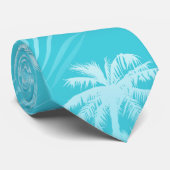 Sommerpalmen Aqua Krawatte (Gerollt)