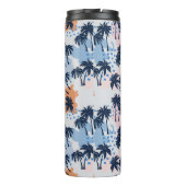 Sommerpalmen nahtloses Muster, Kokospalmen tr Thermosbecher (Rückseite)