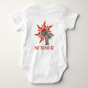 Sommerpalmen Sonne Retro Tropisch Baby Strampler