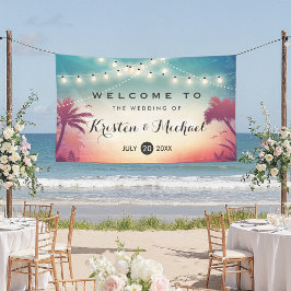 Sommerpalmenbäume Hochzeitsparty Banner