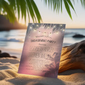 Sommerpalmenbäume-Lichter der Hochzeitstag-Engagem Einladung