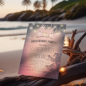 Sommerpalmenbäume-Lichter der Hochzeitstag-Engagem Einladung
