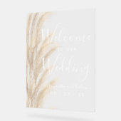 Sommerpampas Gras Aquarell Hochzeitsempfang Acrylschild (Winkel)