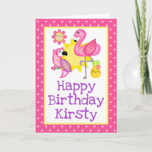Sommerparadies Flamingo Papagei Geburtstag Karte