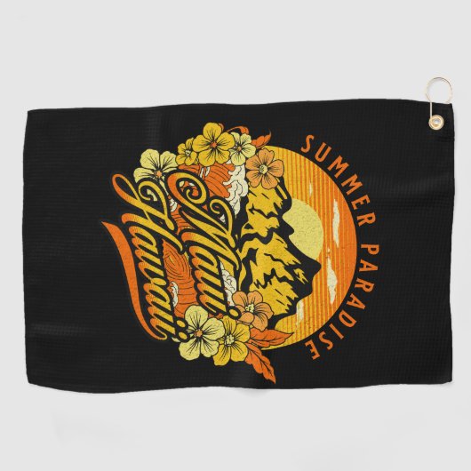 Sommerparadies, Maui Hawaii Golfhandtuch (Horizontal)