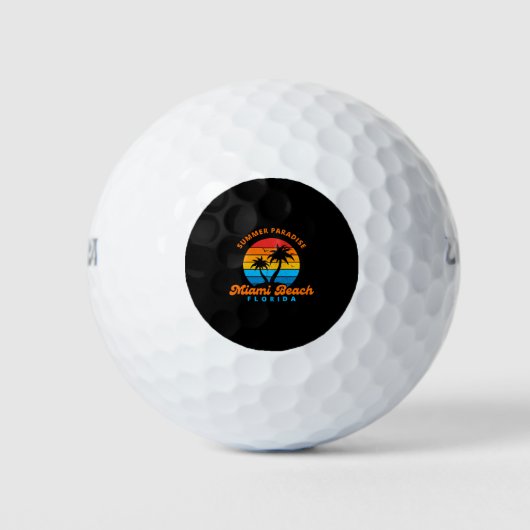 Sommerparadies Miami Beach Florida-Sunset-Palms Golfball (Vorderseite)
