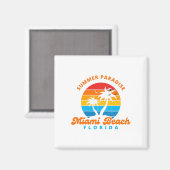 Sommerparadies Miami Beach Florida-Sunset-Palms Magnet (Vorderseite/Rückseite)