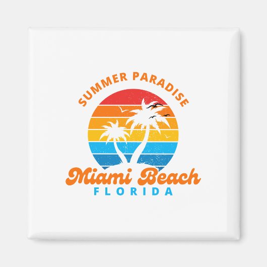 Sommerparadies Miami Beach Florida-Sunset-Palms Magnet (Vorne)