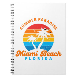 Sommerparadies Miami Beach Florida-Sunset-Palms Notizblock