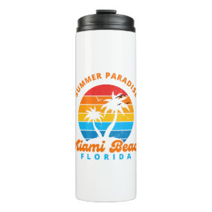Sommerparadies Miami Beach Florida-Sunset-Palms Thermosbecher