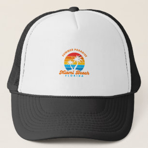 Sommerparadies Miami Beach Florida-Sunset-Palms Truckerkappe