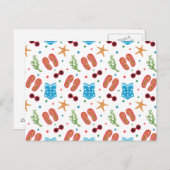 Sommerparadies Muster Postkarte (Vorne/Hinten)