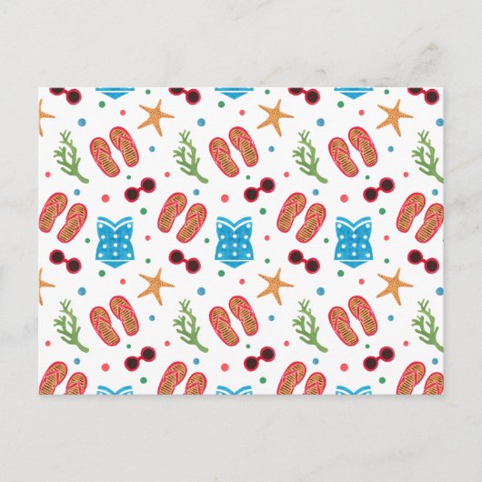 Sommerparadies Muster Postkarte (Vorderseite)