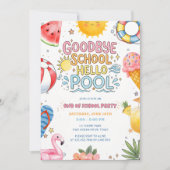 Sommerparty Abschied Schule Hallo Pool Einladung  (Vorderseite)