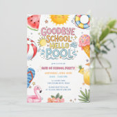 Sommerparty Abschied Schule Hallo Pool Einladung  (Stehend Vorderseite)
