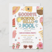 Sommerparty Abschied Schule Hallo Pool Einladung (Vorderseite)